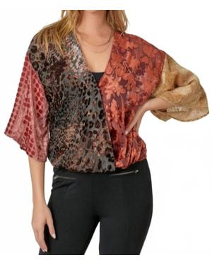 Mystree Crimson Luxe Cropped Blouse - Red