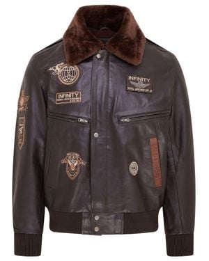 Infinity Leather Leather Us Air Force Bomber Jacket- Lieksa - Gray