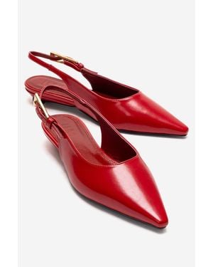 Prologue Shoes Jenna Slingback Pointed Toe Pump - Red