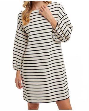 Bluivy Stripe Knit Mini Dress - Gray