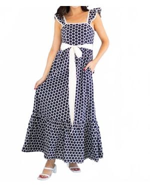 Sincerely Ours Marine Dot Maxi Dress - Blue