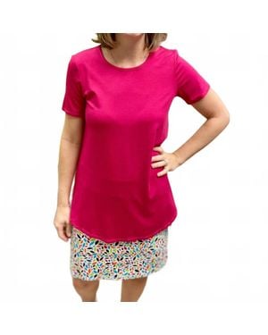 Pure Essence Basic Short Sleeve Top - Red