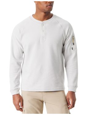 BASS OUTDOOR Top Thermal Henley Neck Relaxed Fit Performance Fts31 - Gray