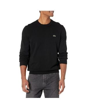 Lacoste Classic Fit Crewneck Pullover Sweater - Black