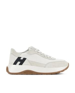 Hogan Suede Signature Logo Low-Top Sneakers - White