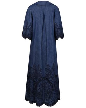 【Zimmermann】COCO EMBROIDERED DENIM DRESS デニム刺繍ミディ ZIMMERMANN Coco embellished embroidered denim midi dress