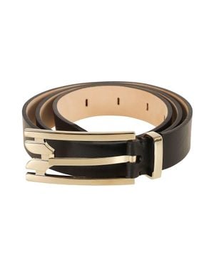 Victoria Beckham Slim Leather Belt With Polished-Tone Buckle - Black