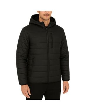 Spire By Galaxy Sherpa Lined Hooded Puffer Jacket - Black