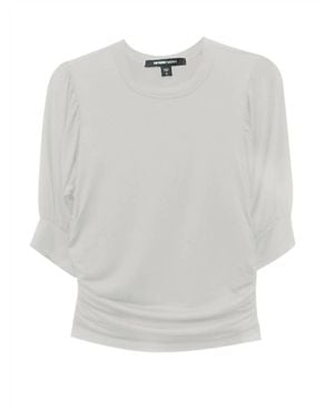 Fifteen Twenty Shirred Puff Sleeve Top - White