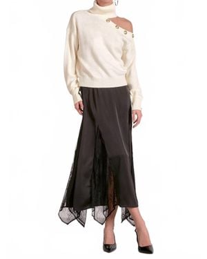 Elan Open Shoulder Sweater - White