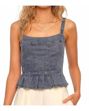 Heartloom Peplum Tank Top - Blue