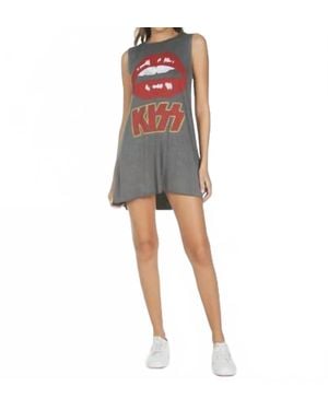 Lauren Moshi Deanna Kiss Lip Dress - Gray