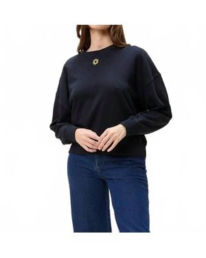 Cleobella Anaia Crew Neck Long Sleeve Sweatshirt - Blue