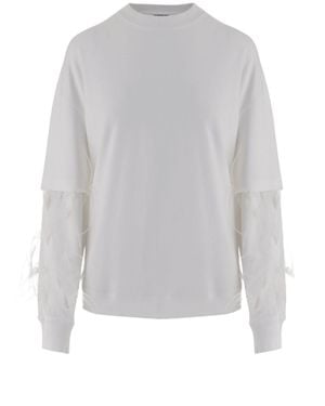 DARKPARK Feathered Appliqué Cotton Sweatshirt - Gray