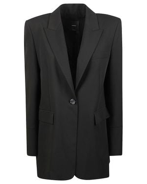 Pinko Kamut Single-Button Notched Lapel Jacket - Black