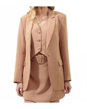 Sugarlips Chelsea Fitted Single Breasted Blazer - Brown