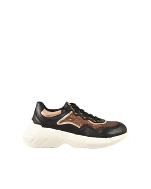 Twelve Style Division Leather/Polyurethane Sneakers - Black