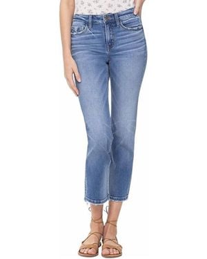 Flying Monkey Mid Rise Crop Straight Jeans - Blue