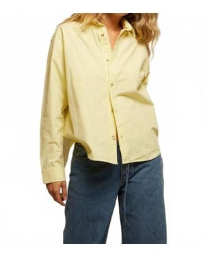 PERFECTWHITETEE James Chutte Cotton Poplin Button Down Shirt - Yellow