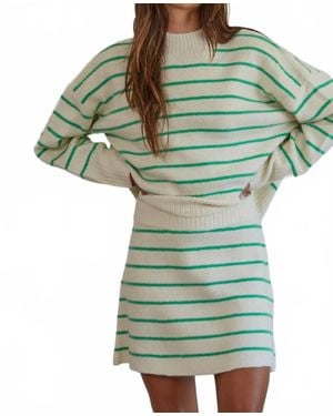By Together Striped Sweater Skirt - Green
