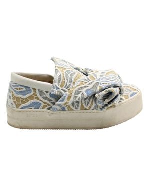 N°21 N.21 Lace-Trimmed Knot Slip-Ons - Gray