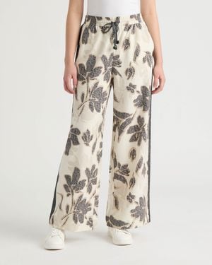 NVLT Wide Leg Pant With Drawcord - Natural