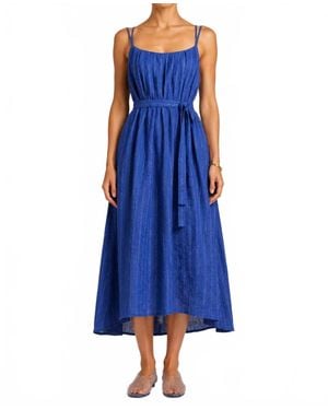 Self Contrast Ivy Double Strap Dress - Blue