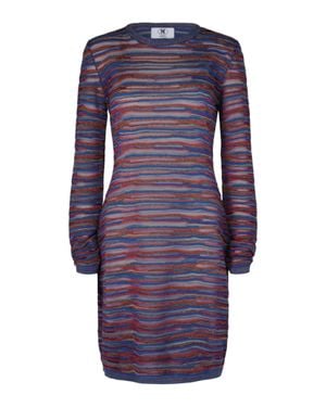 Missoni Wave Bodycon Mini Dress - Purple