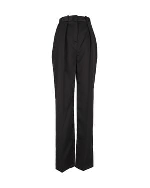 Elisabetta Franchi Tailored High-Waisted Pleated Formal Pants - Black