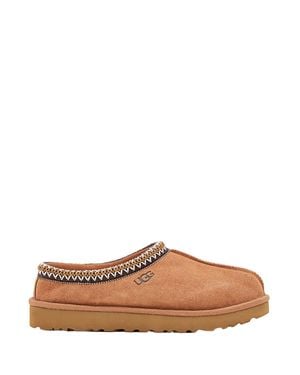 UGG Suede Slip-On Shoes With Braided Collar And Sheepskin Lining - Brown