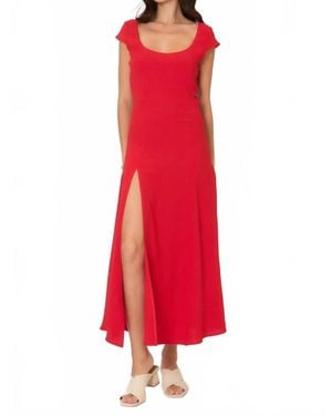 Cozy Co. Boston Cap Sleeve Dress - Red
