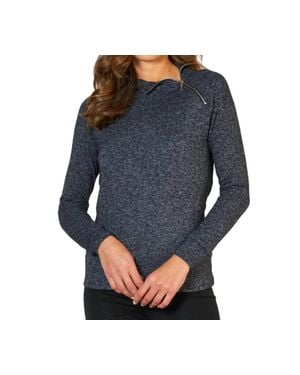 French Kyss Zip Neck Top - Gray