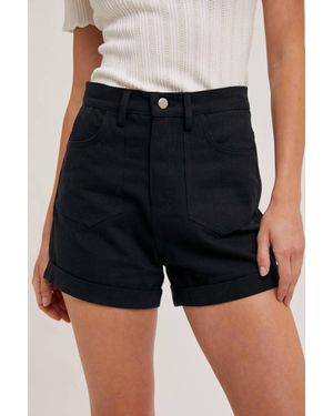Bluivy High-Rise Denim Mom Short - Black
