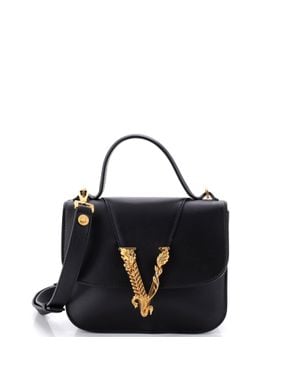 Versace Virtus Top Handle Bag Leather - Black
