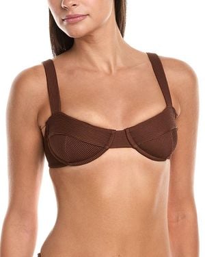 Haight Gaia Ribbed Adjustable Bikini Top - Black