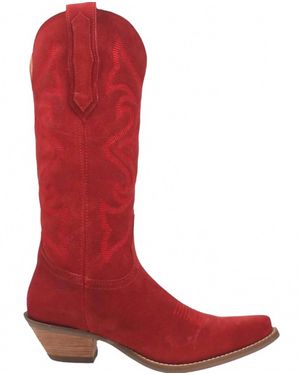 Dingo Out West Suede Fashion Snip Toe Boots - Red