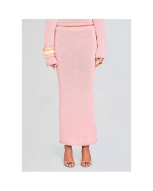 SER.O.YA Kora Knit Maxi Skirt - Pink