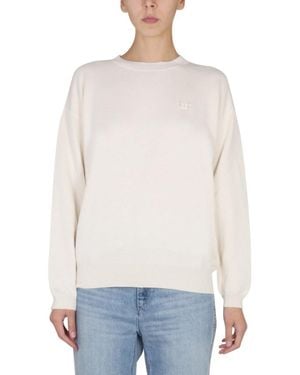 Ballantyne Long-Sleeved Shirt With Cross-Neck Design - White