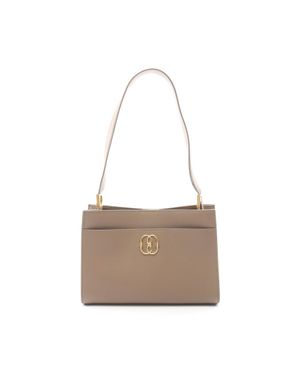 Bally Trapeze Soft Leather Shoulder Bag - Gray