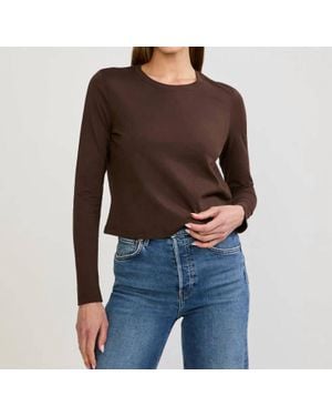 Maison Wheat Austin Long Sleeve Tee Top - Black