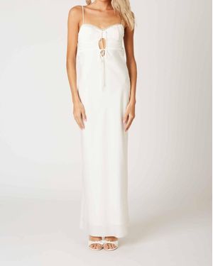 COTTON CANDY FASHION Hannah Milkmaid Slip Maxi Formal Dress - White