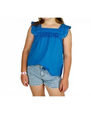Tractr Girl's Star Denim Short - Blue