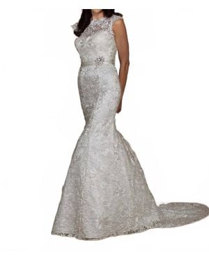 Da Vinci Bridal Lace Wedding Gown - Gray