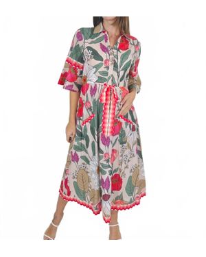 IslaPayal Cape Midi Dress - Red