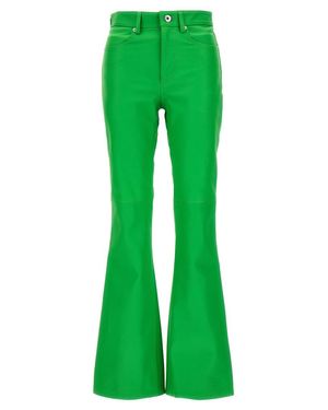 JW Anderson Leather Bootcut Pants - Green