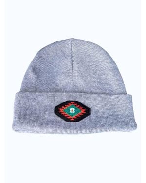 Rowdy Crowd Alvarado Aztec Embroidered Beanie Hat - Blue