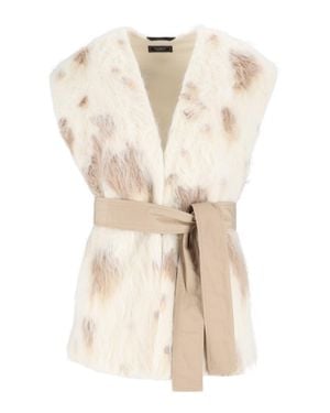 Peserico Spotted Textured Structuring Belt Waistcoat - Natural