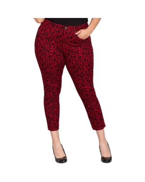 ROYALTY FOR ME Leopard Print Jeans - Red