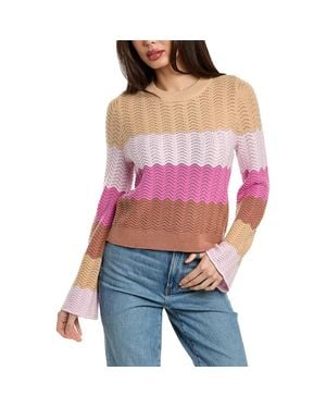 Design History Crochet Acrylic Pullover Sweater - Purple