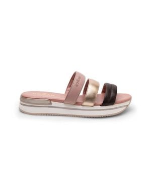 Hogan Triple Strap Sandals - Black
